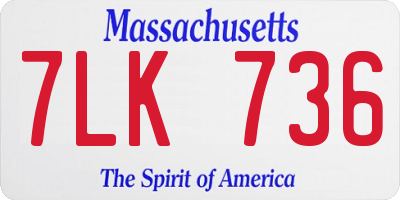 MA license plate 7LK736