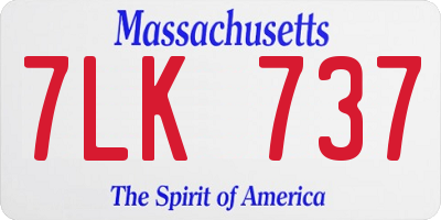 MA license plate 7LK737