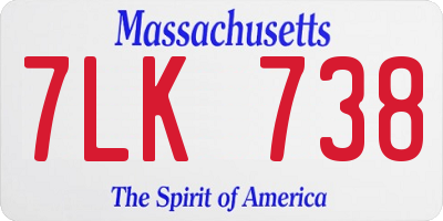 MA license plate 7LK738