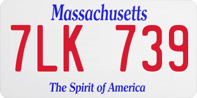MA license plate 7LK739