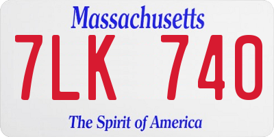 MA license plate 7LK740