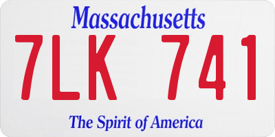 MA license plate 7LK741