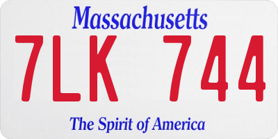 MA license plate 7LK744