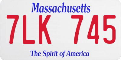 MA license plate 7LK745