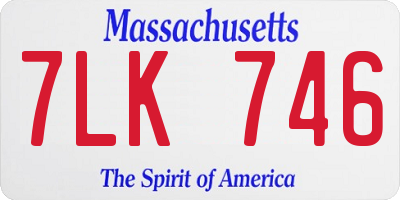 MA license plate 7LK746