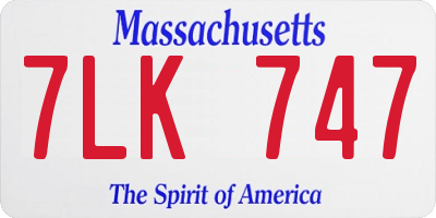MA license plate 7LK747