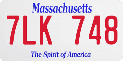 MA license plate 7LK748
