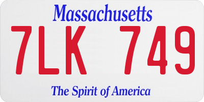 MA license plate 7LK749