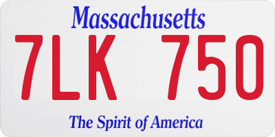 MA license plate 7LK750