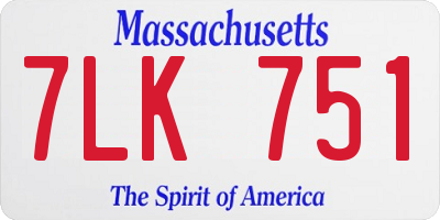 MA license plate 7LK751