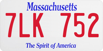 MA license plate 7LK752