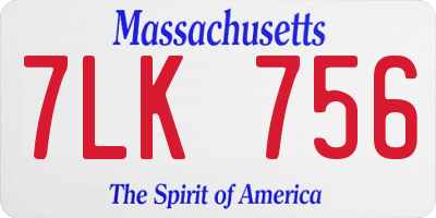 MA license plate 7LK756