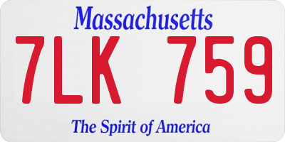 MA license plate 7LK759