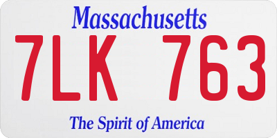 MA license plate 7LK763