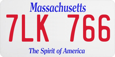 MA license plate 7LK766
