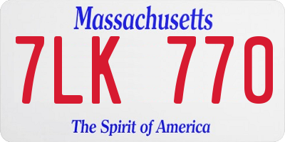 MA license plate 7LK770