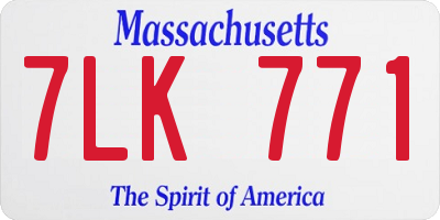 MA license plate 7LK771