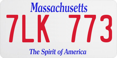 MA license plate 7LK773