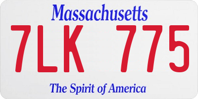 MA license plate 7LK775
