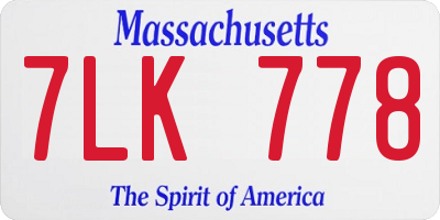 MA license plate 7LK778