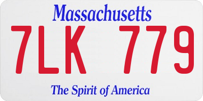 MA license plate 7LK779