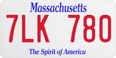 MA license plate 7LK780