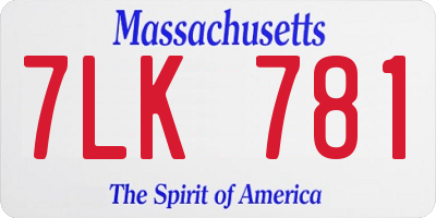 MA license plate 7LK781
