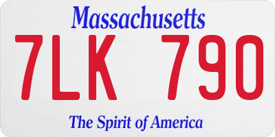 MA license plate 7LK790