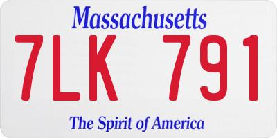 MA license plate 7LK791
