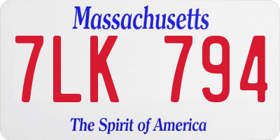 MA license plate 7LK794