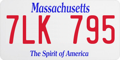 MA license plate 7LK795