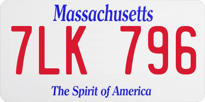 MA license plate 7LK796