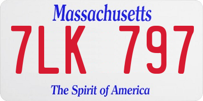 MA license plate 7LK797