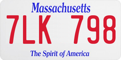 MA license plate 7LK798