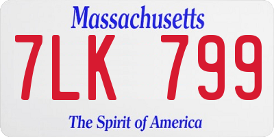 MA license plate 7LK799