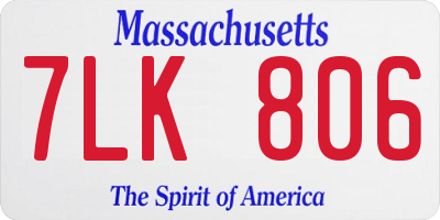 MA license plate 7LK806