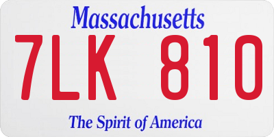 MA license plate 7LK810
