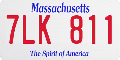 MA license plate 7LK811
