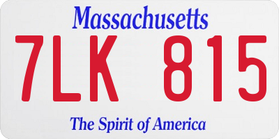 MA license plate 7LK815