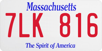 MA license plate 7LK816