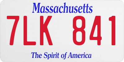 MA license plate 7LK841