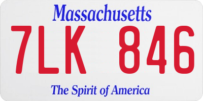 MA license plate 7LK846
