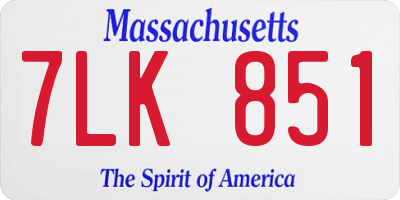MA license plate 7LK851