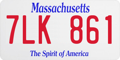 MA license plate 7LK861