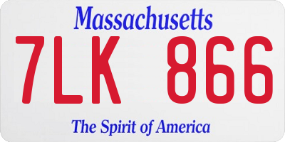 MA license plate 7LK866