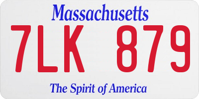MA license plate 7LK879