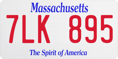 MA license plate 7LK895