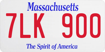 MA license plate 7LK900