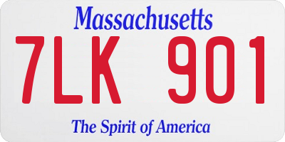 MA license plate 7LK901