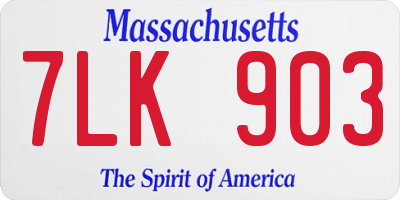 MA license plate 7LK903